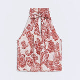 Top ESE O ESE Pisa Burgundy Paisley