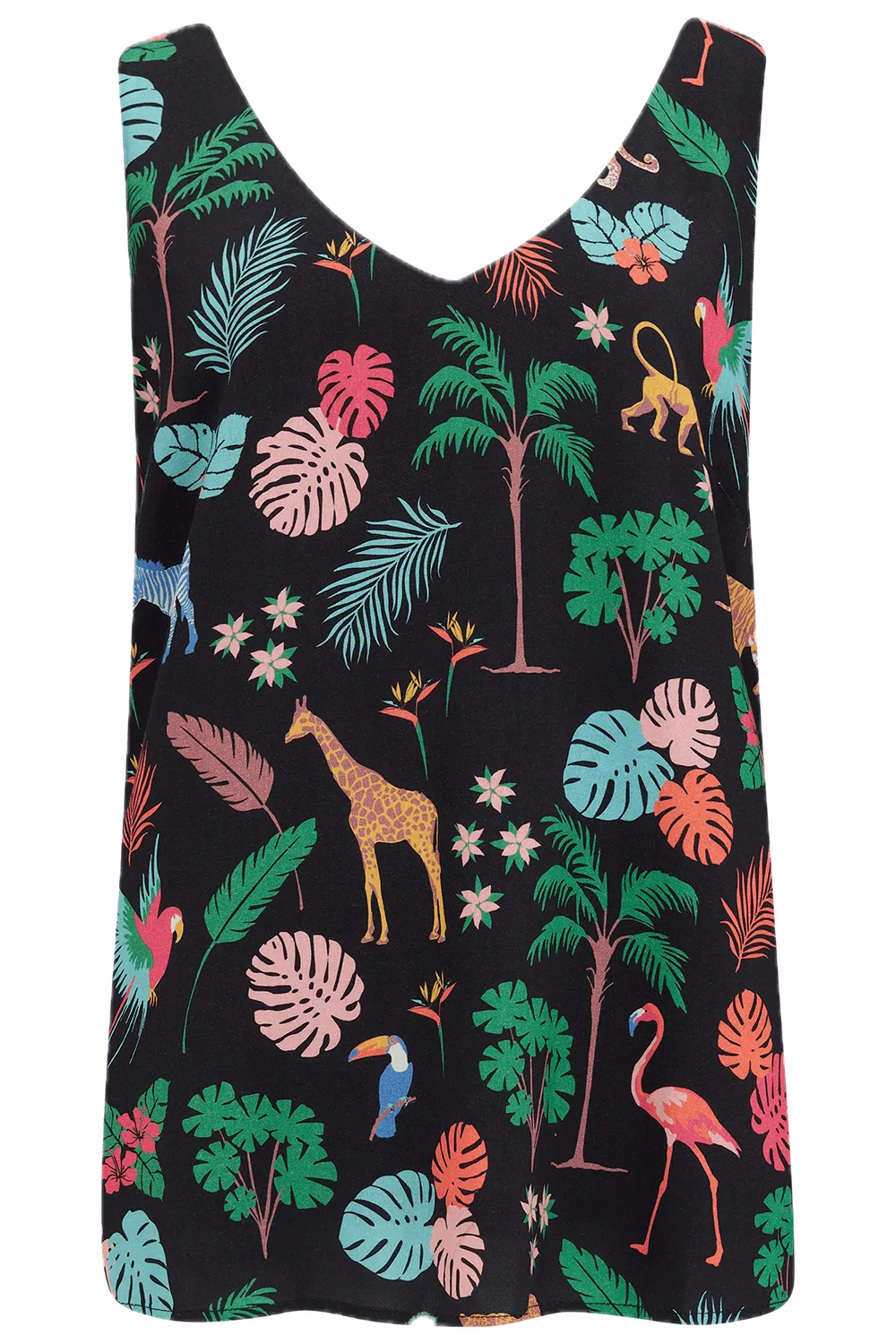Top Sugarhill Romy Black Tropical Safari - ECRU