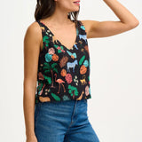 Top Sugarhill Romy Black Tropical Safari - ECRU