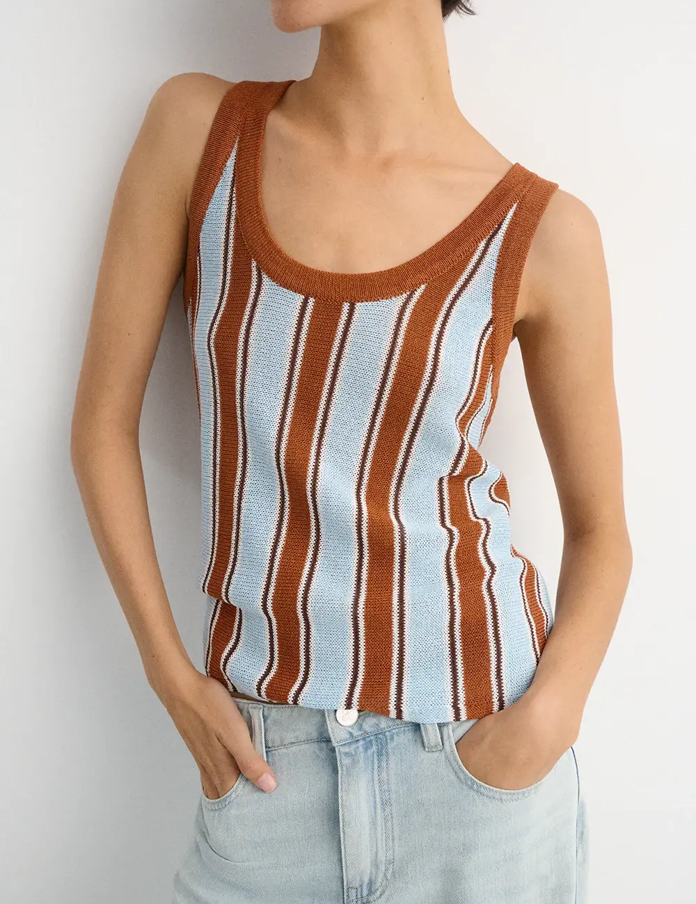 Top ESE O ESE Sunset Caramel Stripes