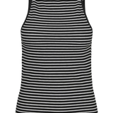 Top VERO MODA AWARE sin Mangas Iwett Negra de Rayas - ECRU