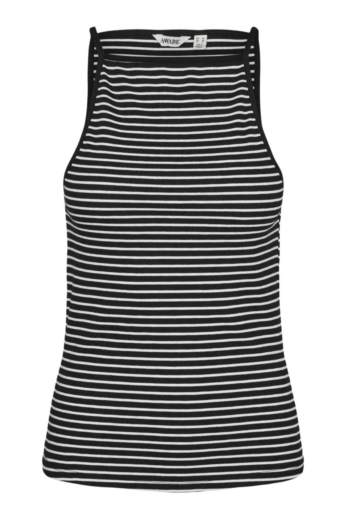 Top VERO MODA AWARE sin Mangas Iwett Negra de Rayas - ECRU