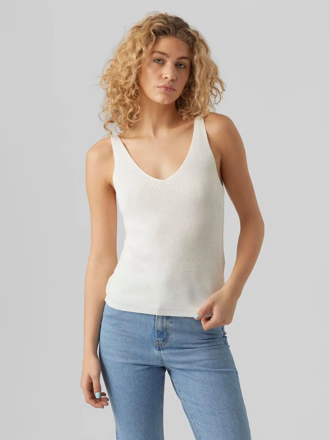 Top Vero Moda New Lex Sun Snow White - ECRU