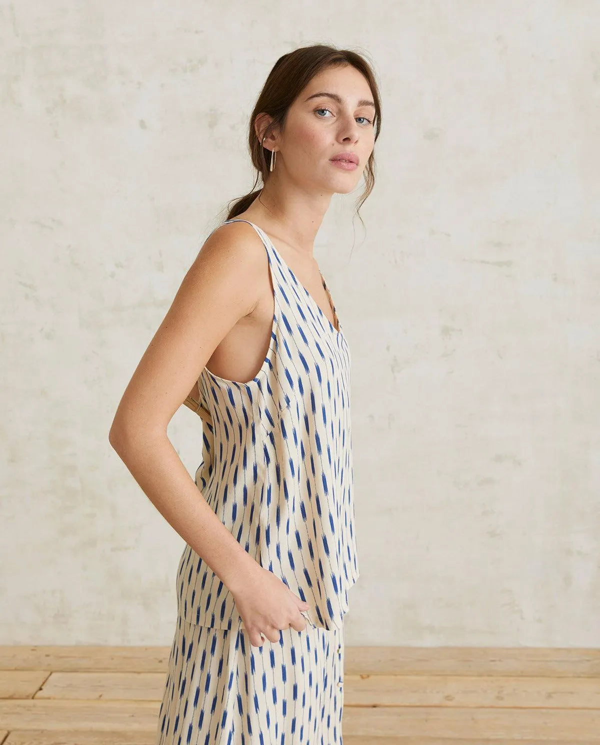 Top Yerse Fluido Estampado Ecru - ECRU