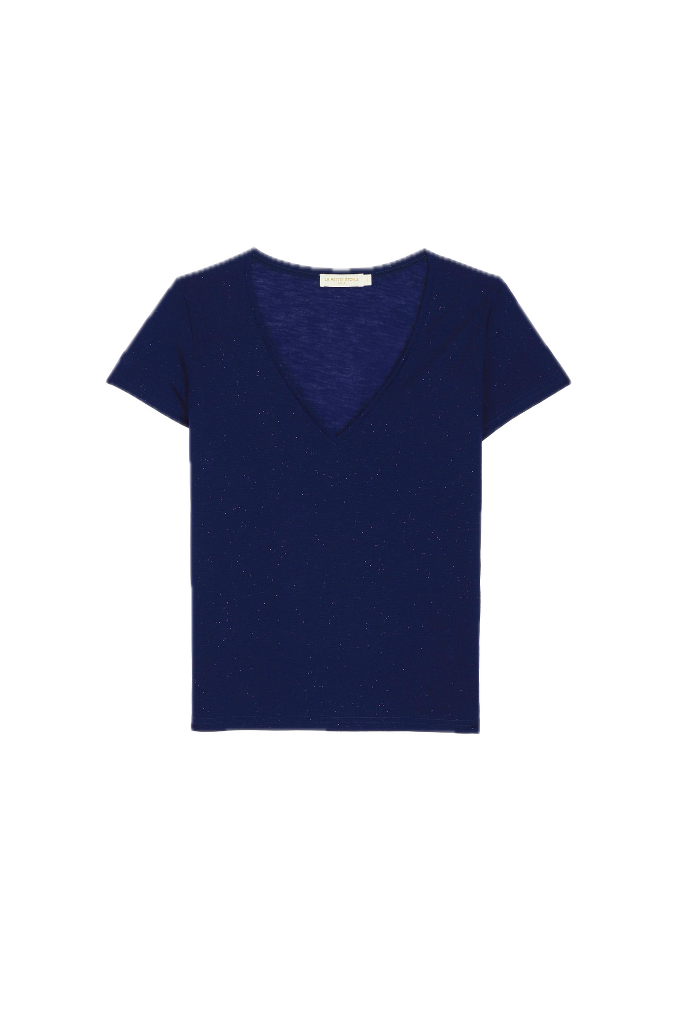 Camiseta La Petite Étoile Elvie Azul Marina de Cuello Pico