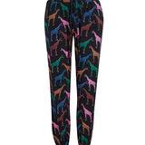 SUGARHILL Donna Jogger Pants Black, Giraffe Spots