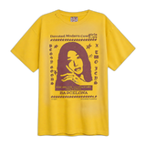 Camiseta Twojeys x Peggy Gou Bussines Amarilla — flat frontal con fondo transparente