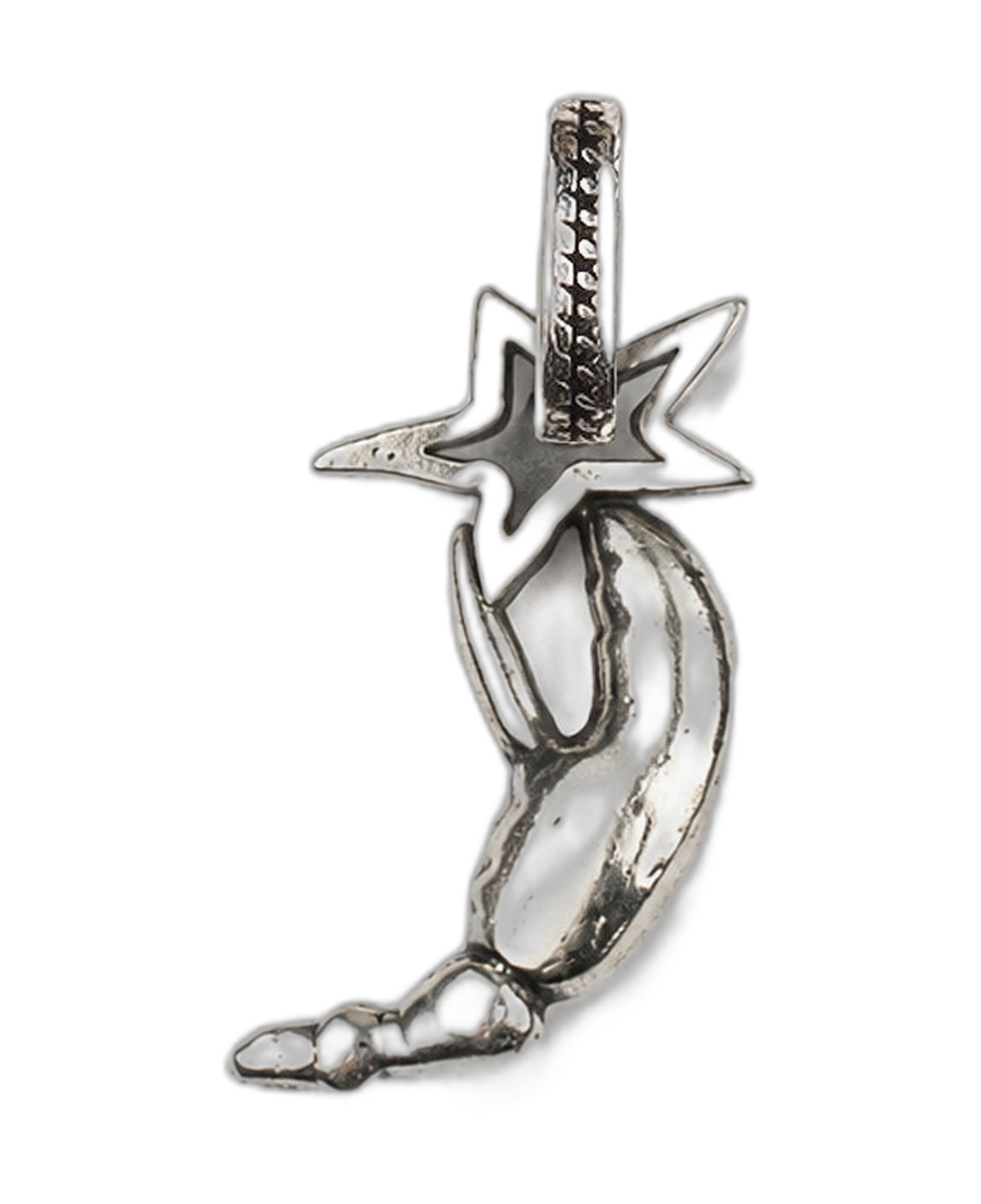 Charm Twojeys x Peggy Gou Claw Plata — flat frontal con fondo transparente