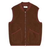 Chaleco UNIVERSAL WORKS Wool Fleece Zip Cacao