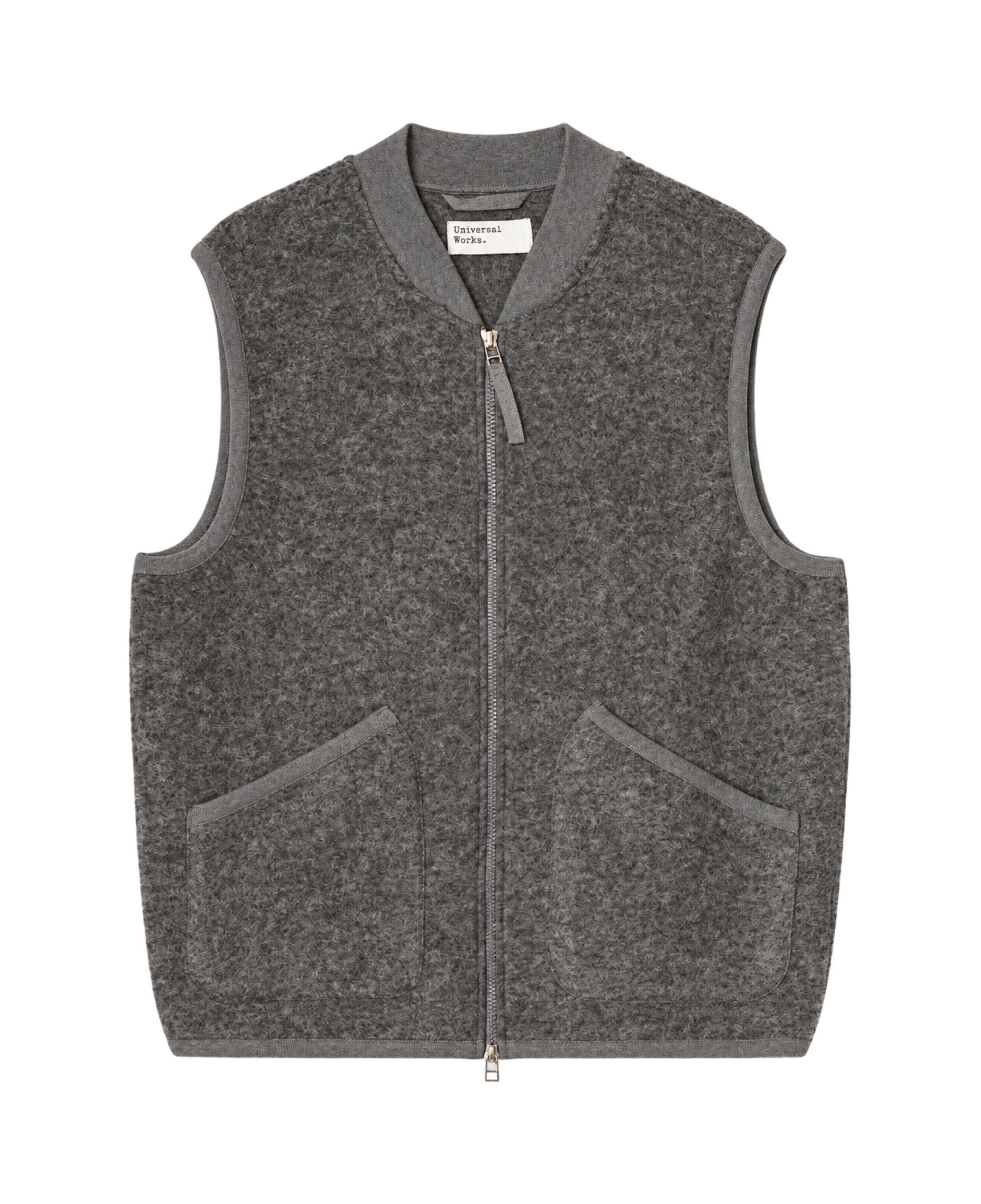Chaleco UNIVERSAL WORKS Wool Fleece Zip Grey Marl