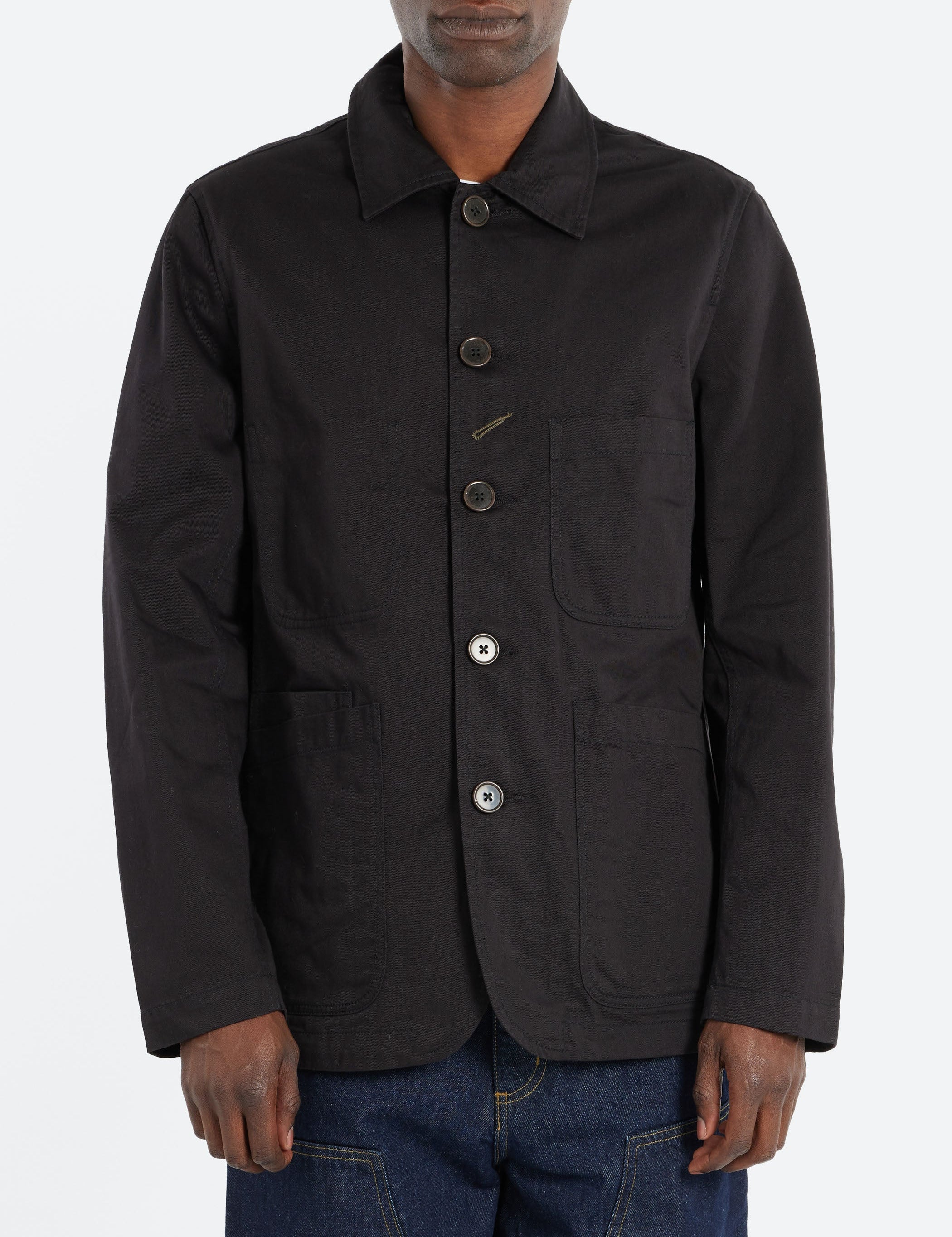 UNIVERSAL WORKS Bakers Twill Black - frontal