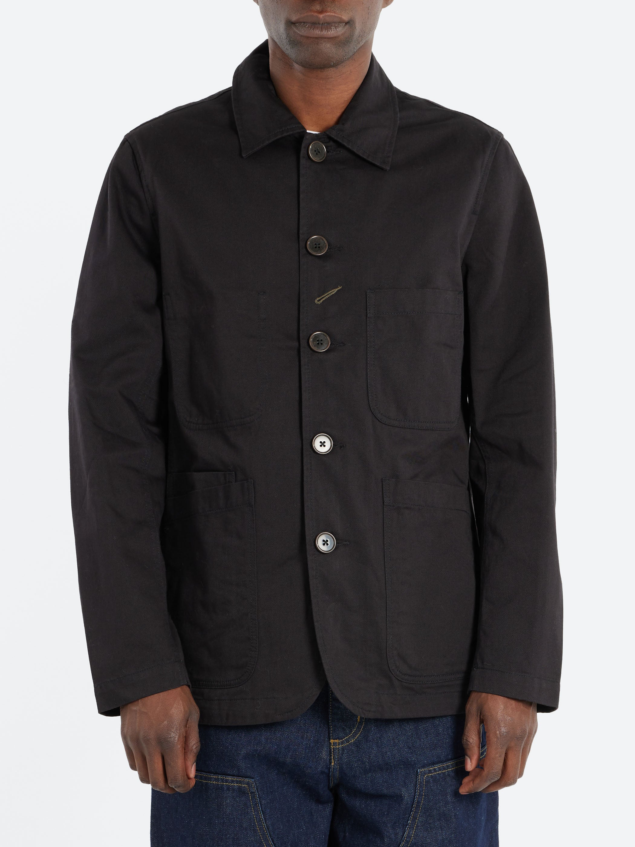 UNIVERSAL WORKS Bakers Twill Black - frontal