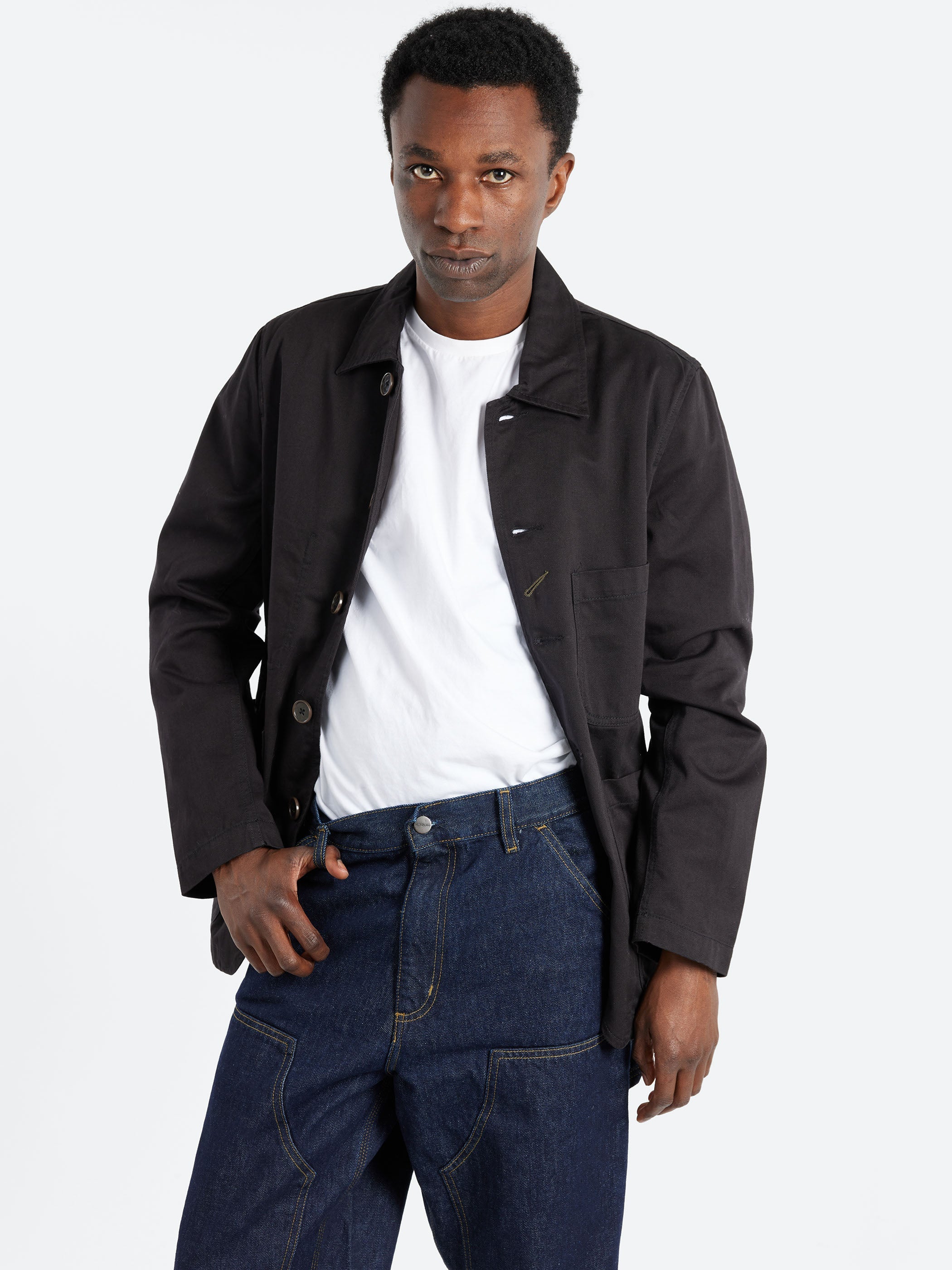 UNIVERSAL WORKS Bakers Twill Black - detalle 2