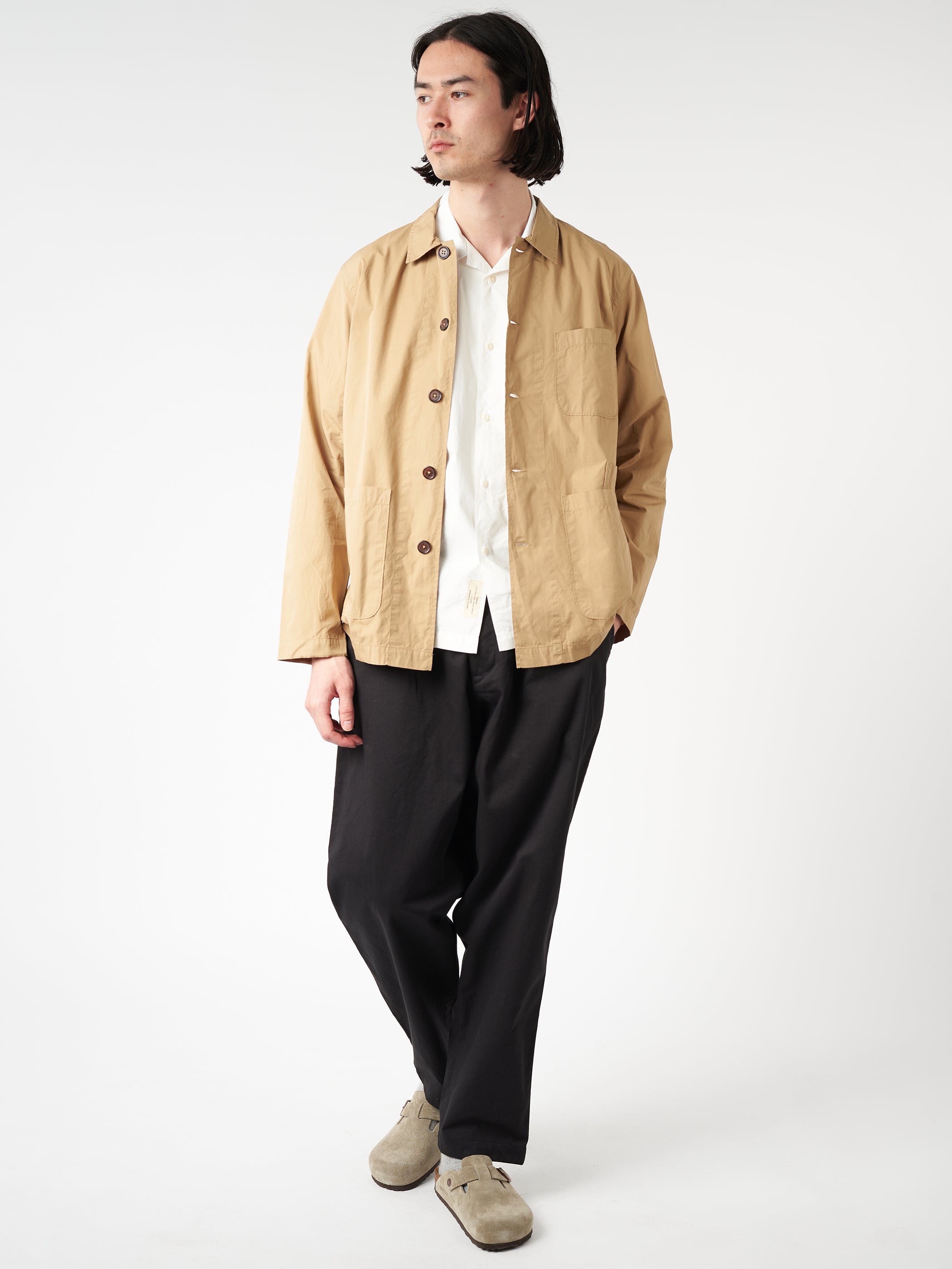 UNIVERSAL WORKS Pleated Track Twill Black - vista trasera