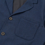 UNIVERSAL WORKS Ives Wool Herringbone Navy - detalle