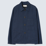 UNIVERSAL WORKS Ives Wool Herringbone Navy - vista frontal