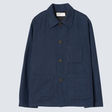UNIVERSAL WORKS Ives Wool Herringbone Navy - vista frontal