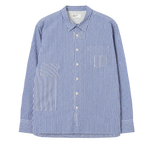 Camisa UNIVERSAL WORKS Queens Cotton Patched Navy