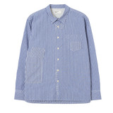 Camisa UNIVERSAL WORKS Queens Cotton Patched Navy