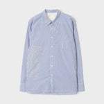 UNIVERSAL WORKS Queens Cotton Patched Shirt Navy - vista frontal