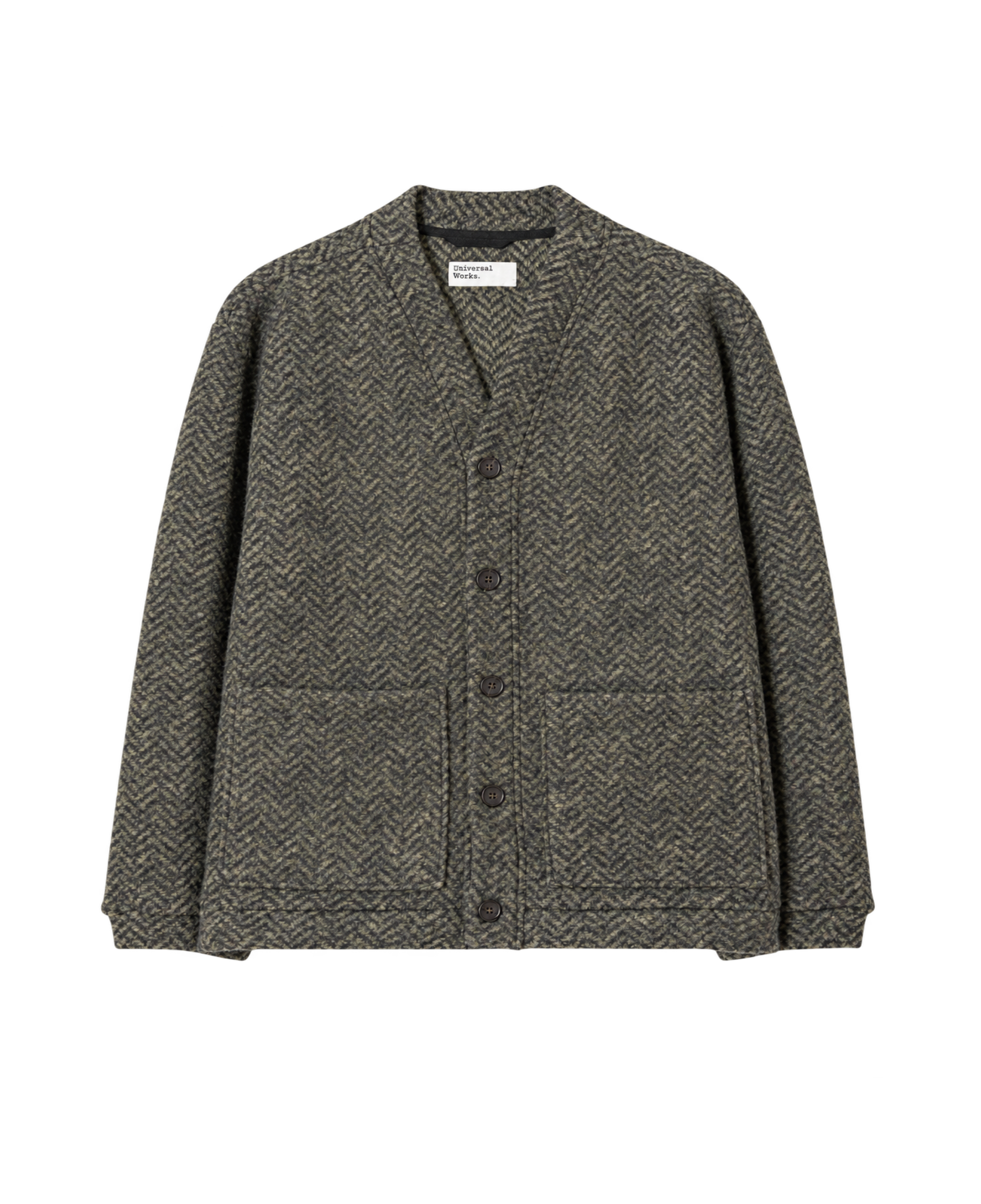 Cárdigan UNIVERSAL WORKS Advance Raven Fleece Olive