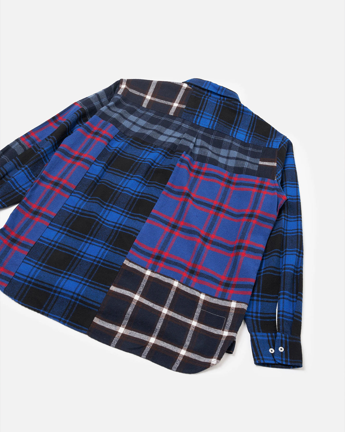 UNIVERSAL WORKS Lazy Day Patchwork Checks Blue - detalle 1