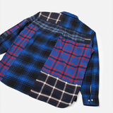 UNIVERSAL WORKS Lazy Day Patchwork Checks Blue - detalle 1