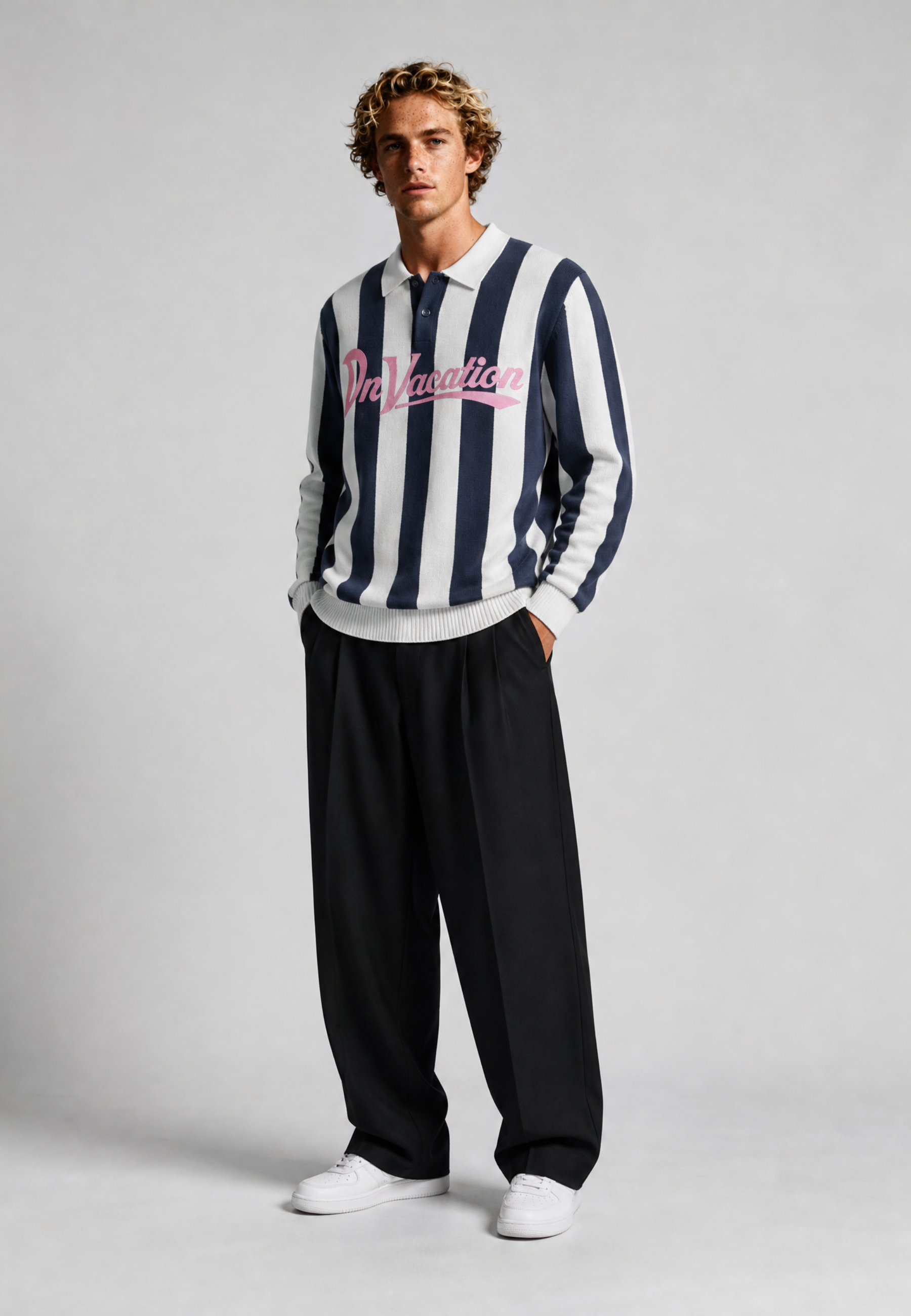 Polo On Vacation Retreat Striped Knit Dark Blue foto 5