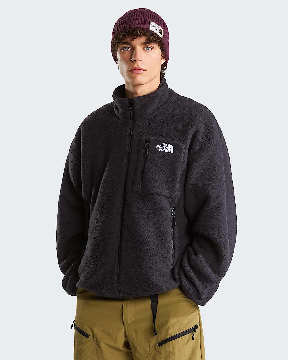 Chaqueta polar reversible Yumiori para hombre en negro