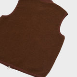 UNIVERSAL WORKS Zip Waistcoat Wool Fleece Cacao - vista trasera