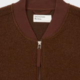 UNIVERSAL WORKS Zip Waistcoat Wool Fleece Cacao - detalle
