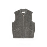 UNIVERSAL WORKS Zip Waistcoat Wool Fleece Grey Marl - imagen 1