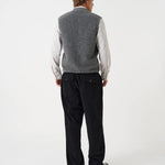UNIVERSAL WORKS Zip Waistcoat Wool Fleece Grey Marl - imagen 3