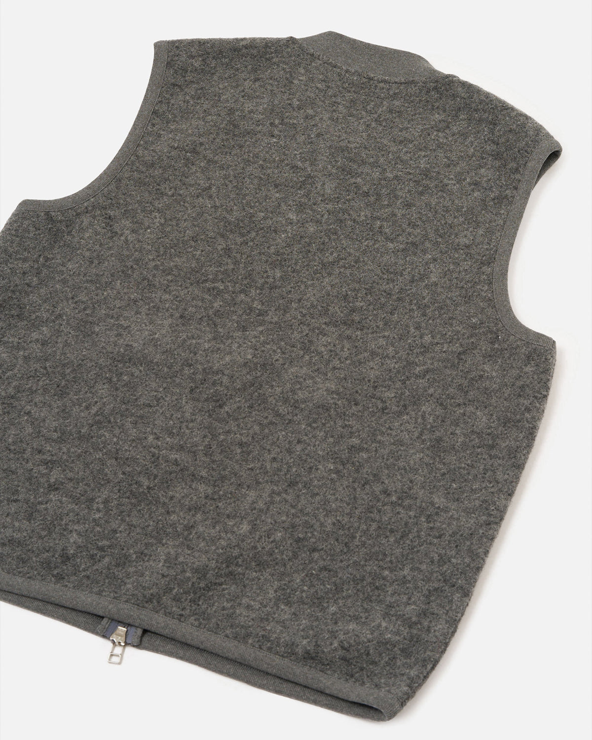 UNIVERSAL WORKS Zip Waistcoat Wool Fleece Grey Marl - imagen 5