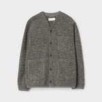 UNIVERSAL WORKS Wool Fleece Cardigan Grey Marl - vista frontal
