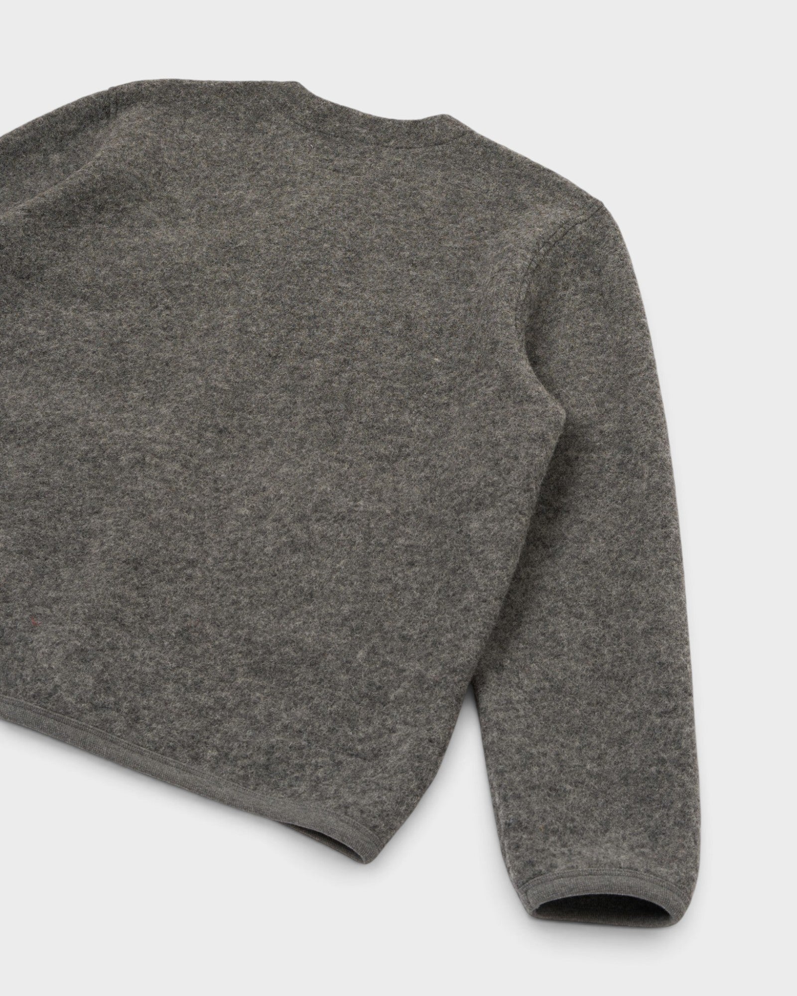 UNIVERSAL WORKS Wool Fleece Cardigan Grey Marl - vista trasera