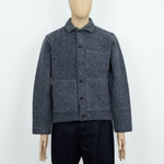 UNIVERSAL WORKS Uniform Jacket Wool Fleece Grey Marl - vista trasera