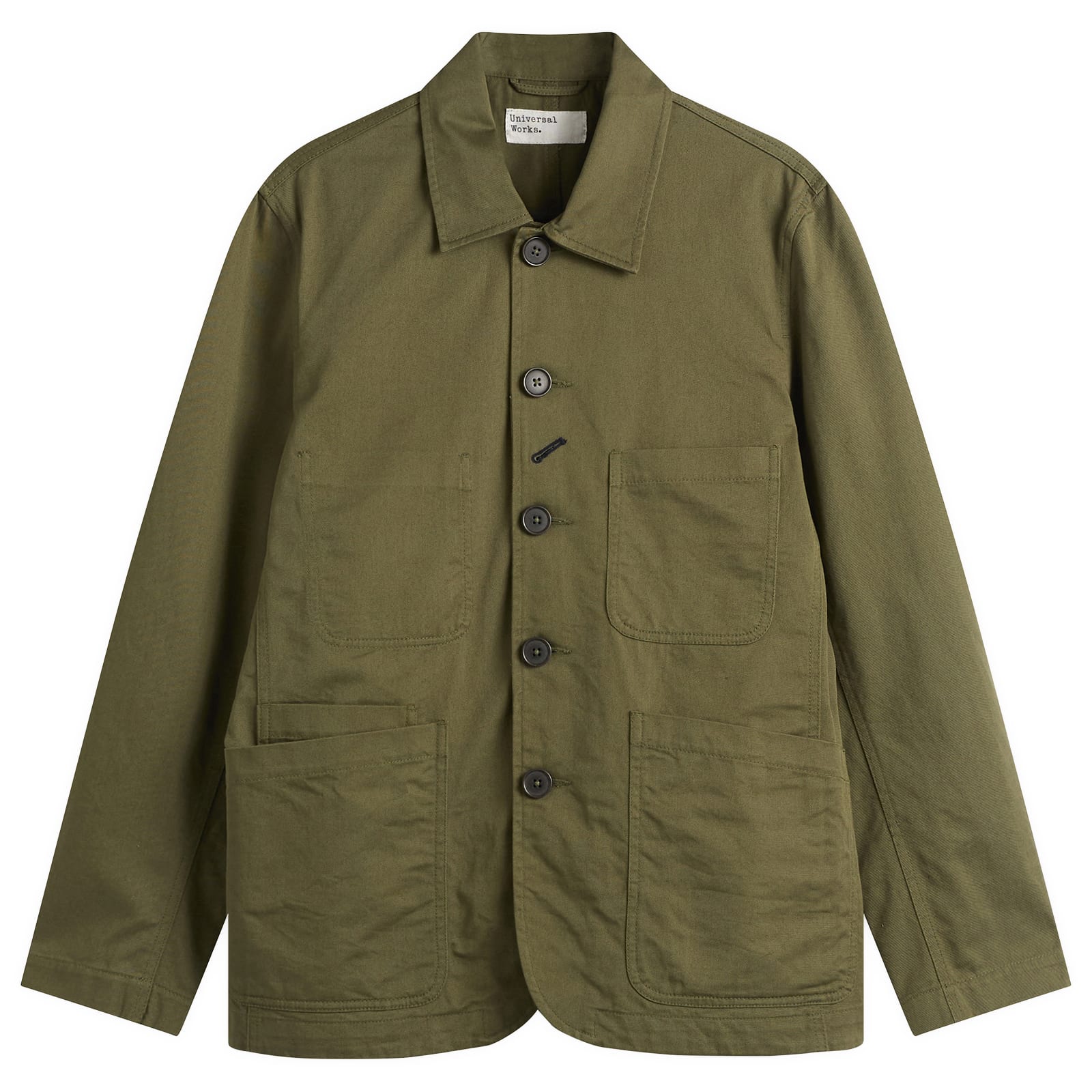 UNIVERSAL WORKS Bakers Twill Light Olive - vista frontal