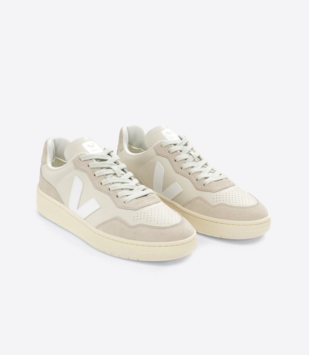 Veja V-90 Leather Pierre White Sneakers