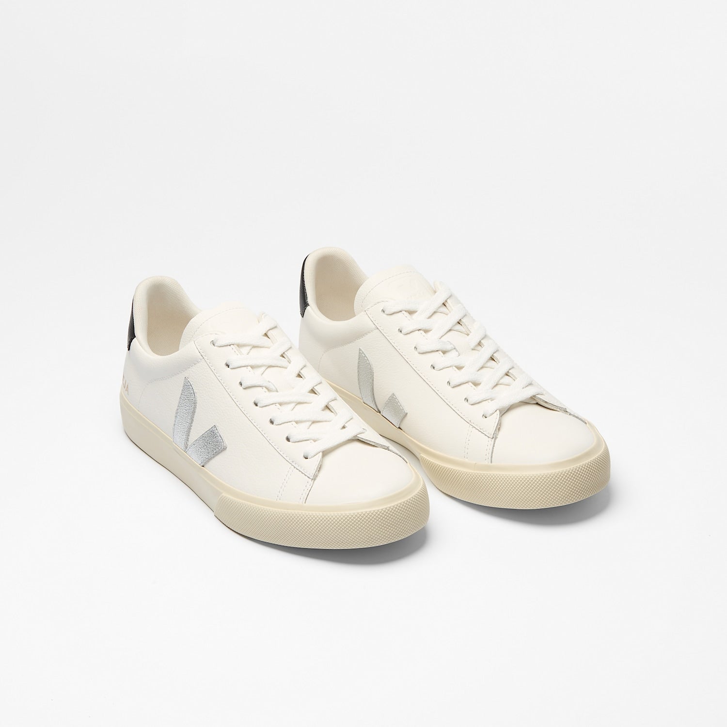 VEJA Campo Leather White Silver Black vista superior