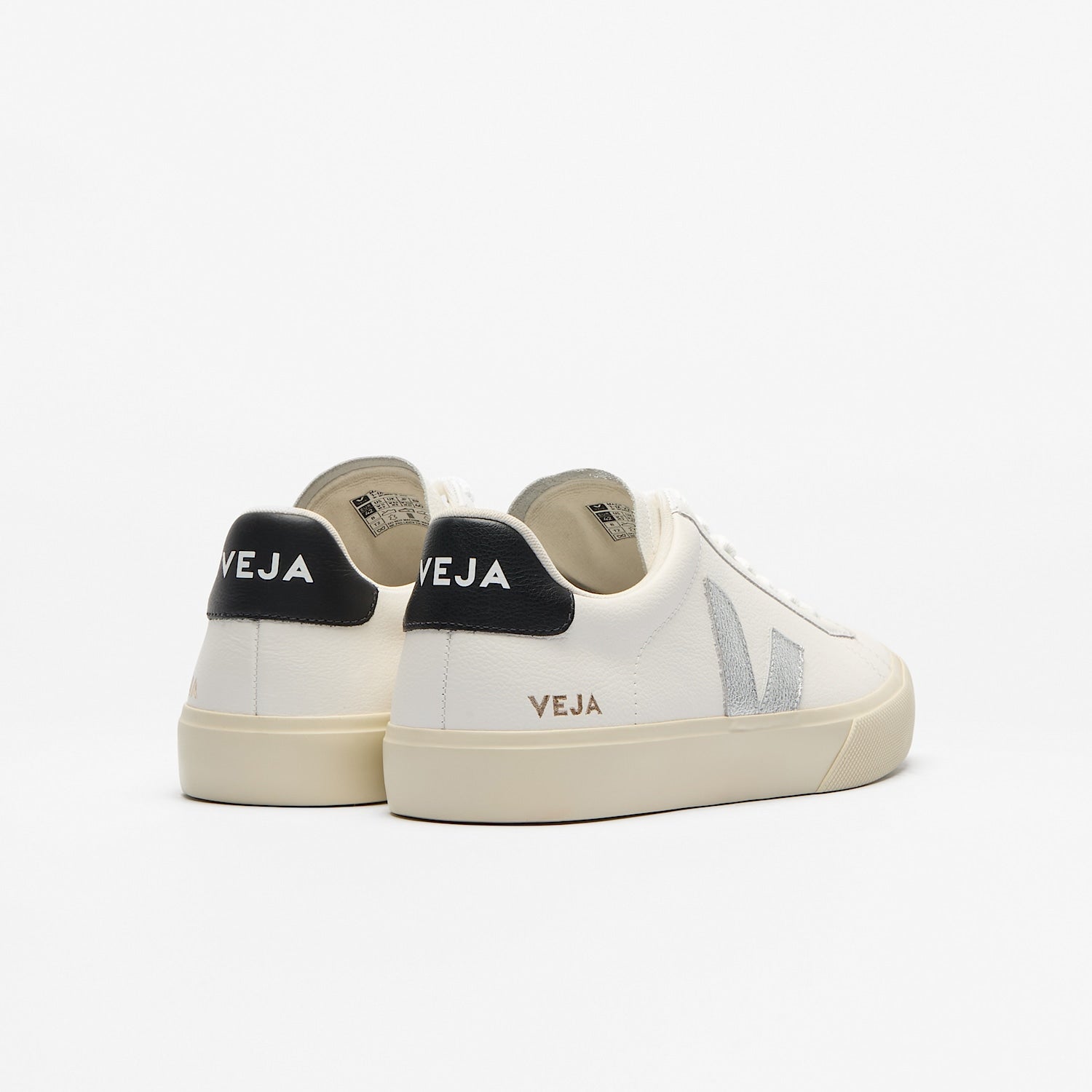 VEJA Campo Leather White Silver Black vista trasera