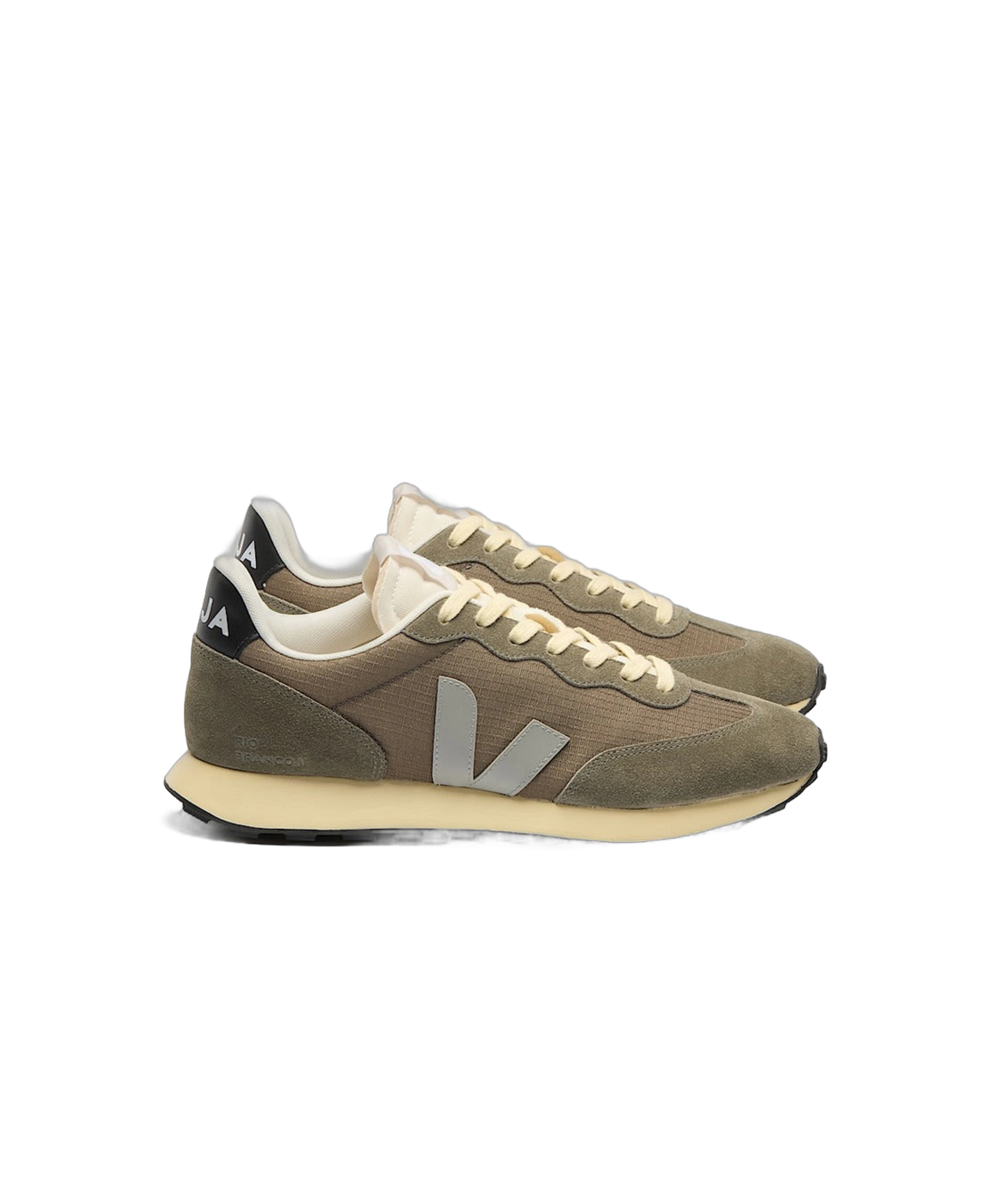 Zapatillas VEJA Rio Branco II Ripstop Kaki Oxford Grey Black - flat lateral