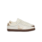 Zapatillas VEJA Volley Leather White Platine Bark - flat lateral