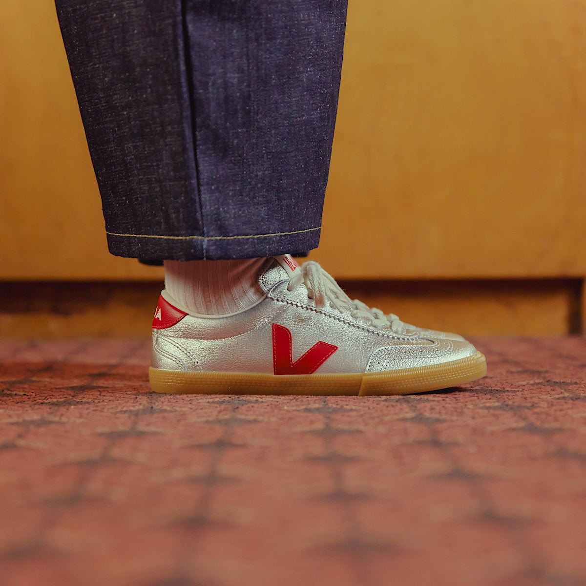 Zapatillas VEJA Volley Leather Silver / Pepper