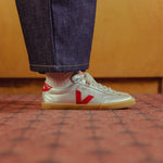 Zapatillas VEJA Volley Leather Silver / Pepper