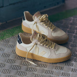 VEJA V-82 Leather Pure Calcaire Black Sneakers