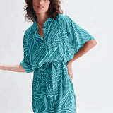 Vestido 24colours Estampado Turquesa 21103 - ECRU