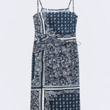 Vestido ESE O ESE Cassis Estampado Paisley Azul