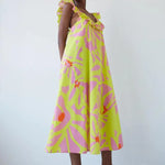 Vestido Dr Bloom Parra Flores Amarillo - ECRU