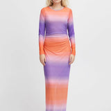 Vestido ICHI Ista Multi Fading - ECRU